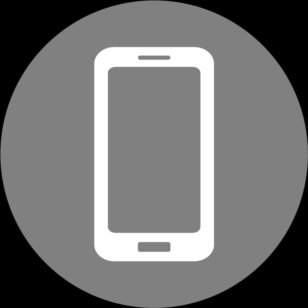 Smartphone Icon Gray Background PNG