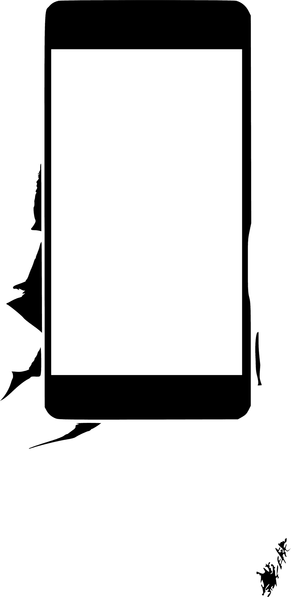 Smartphone In Hand Silhouette PNG