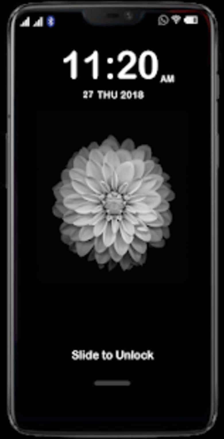 Smartphone Lock Screen Flower Wallpaper PNG