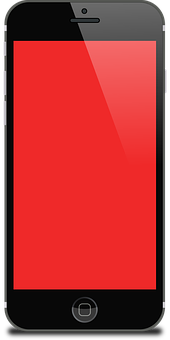 Smartphone Red Screen Illustration PNG