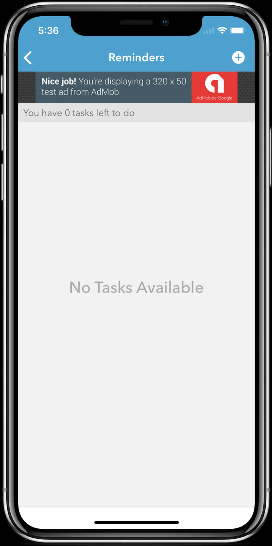 Smartphone Reminder App No Tasks PNG