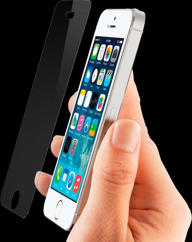 Smartphone Screen Protector Demonstration PNG