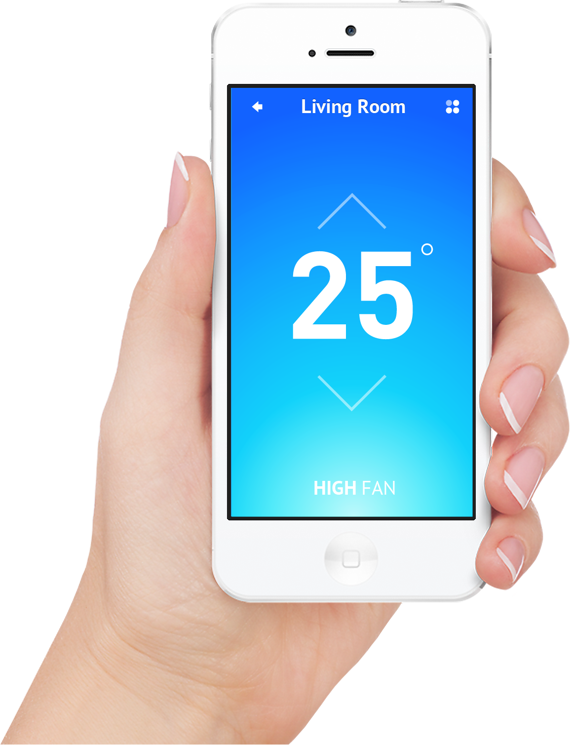Smartphone Thermostat Control App PNG