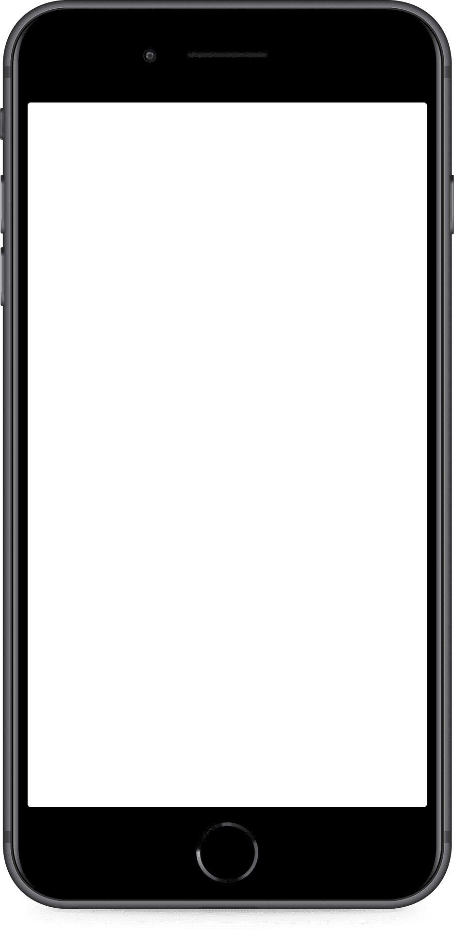 Smartphone_ Black_ Front_ View PNG