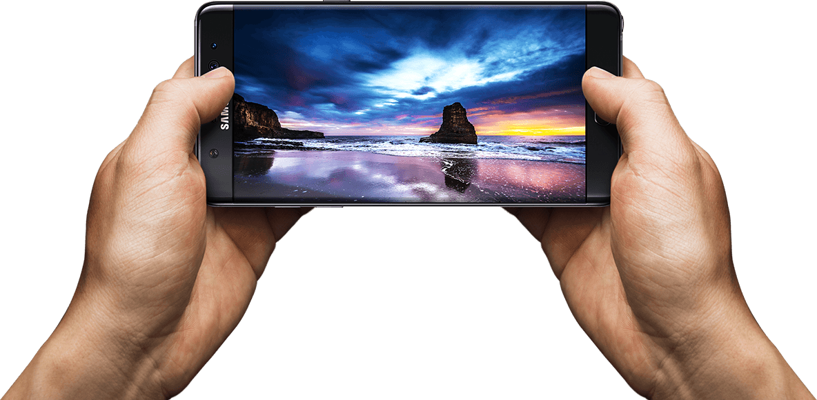 Smartphone_ Displaying_ Beach_ Sunset PNG