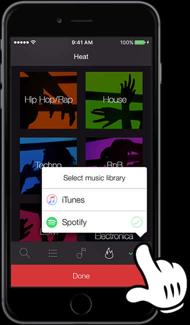 Smartphone_ Music_ App_ Selection_ Interface PNG