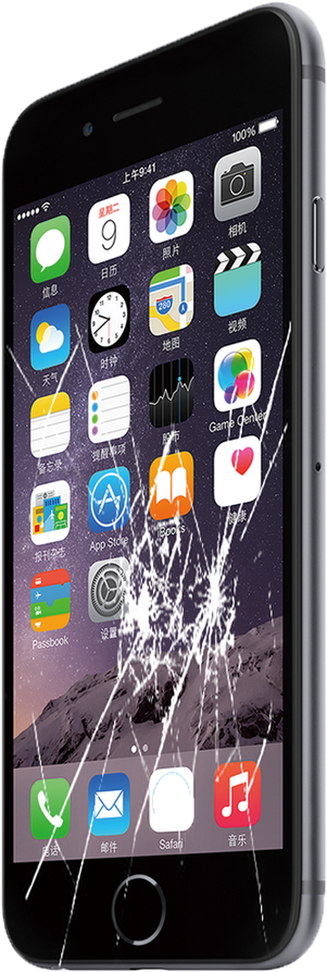 Smartphone_with_ Cracked_ Screen PNG