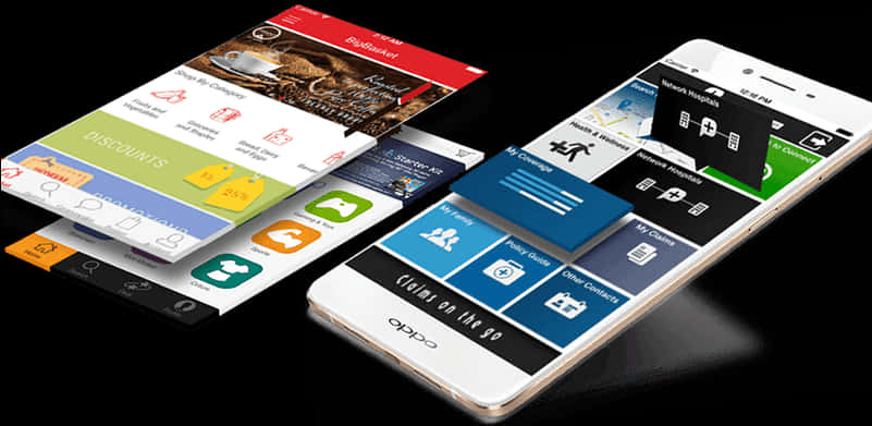 Smartphones_ Displaying_ Apps PNG