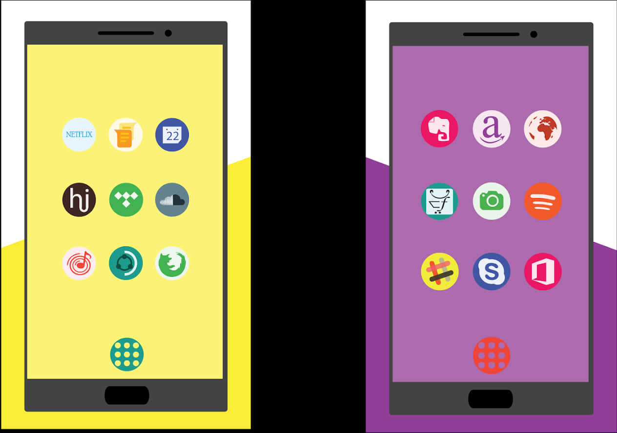 Smartphones_with_ App_ Icons PNG