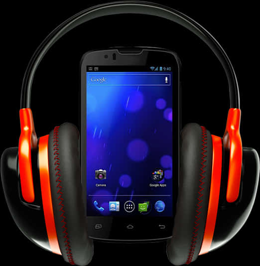 Smartphonewith Headphones PNG