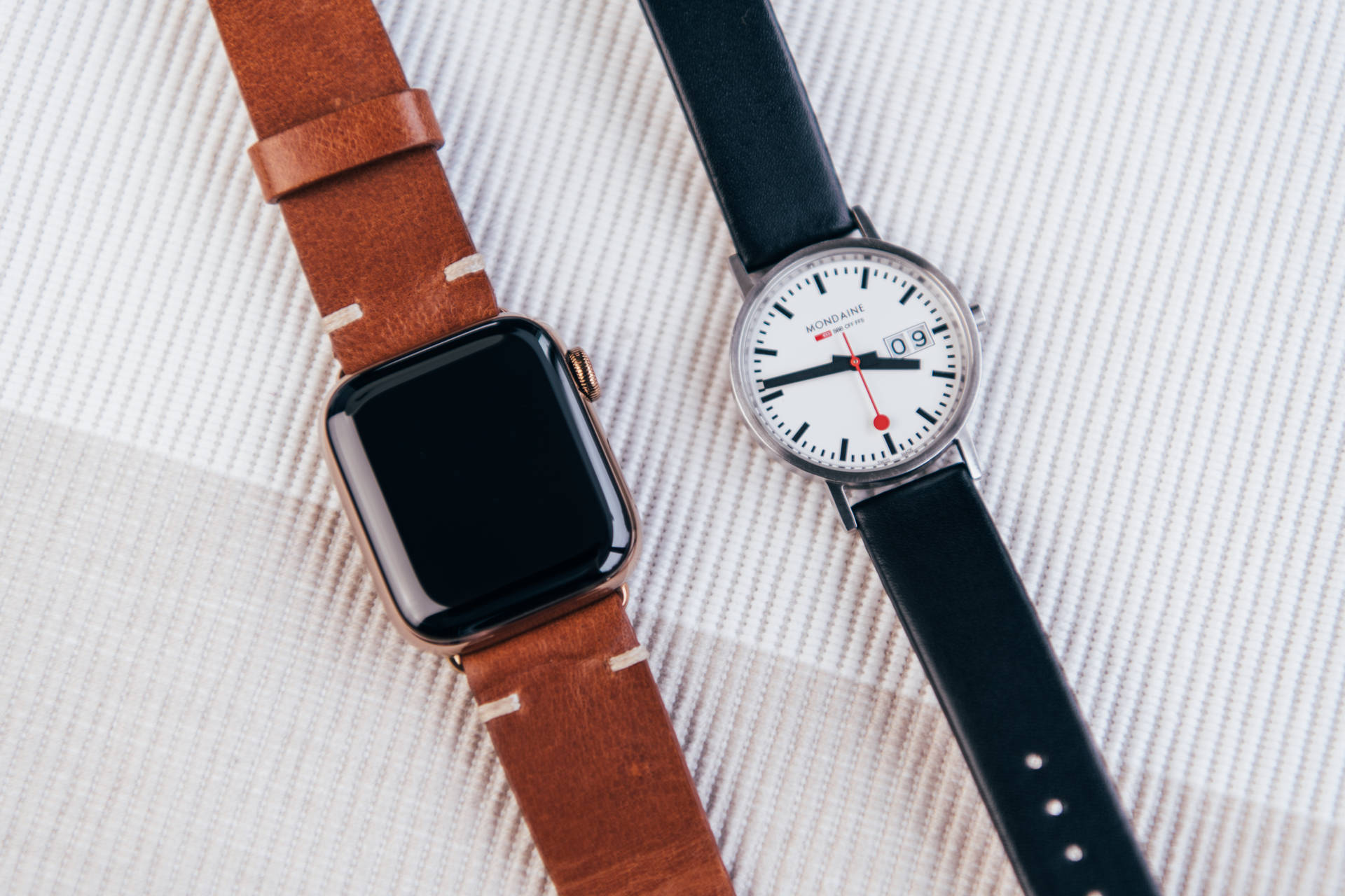Smartwatch And Analog Wristwatch Wallpaper