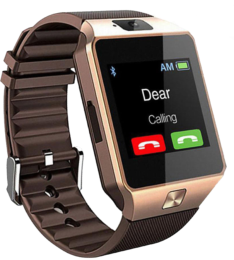 Smartwatch Calling Feature Brown Strap PNG