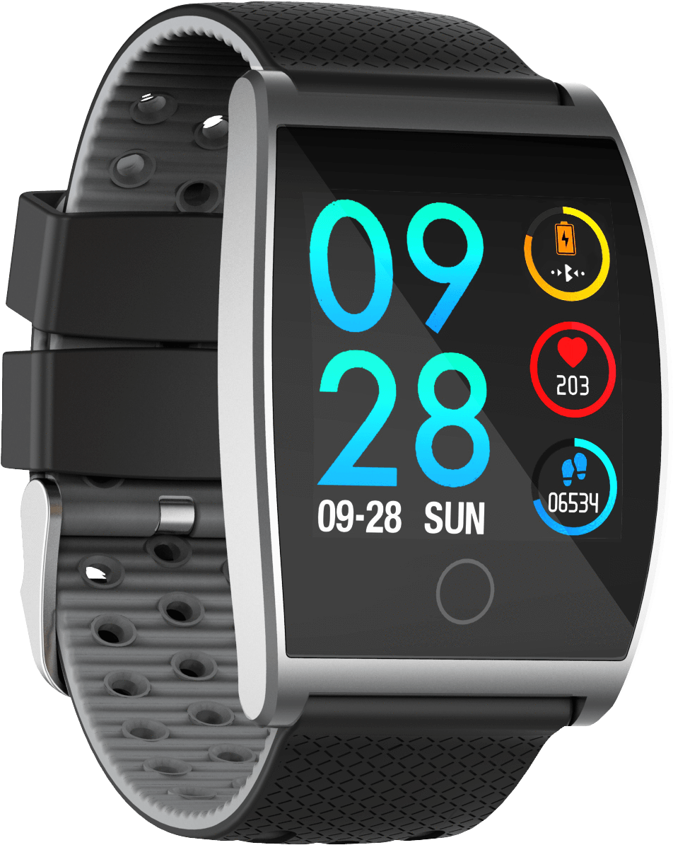 Smartwatch Displaying Health Metrics PNG