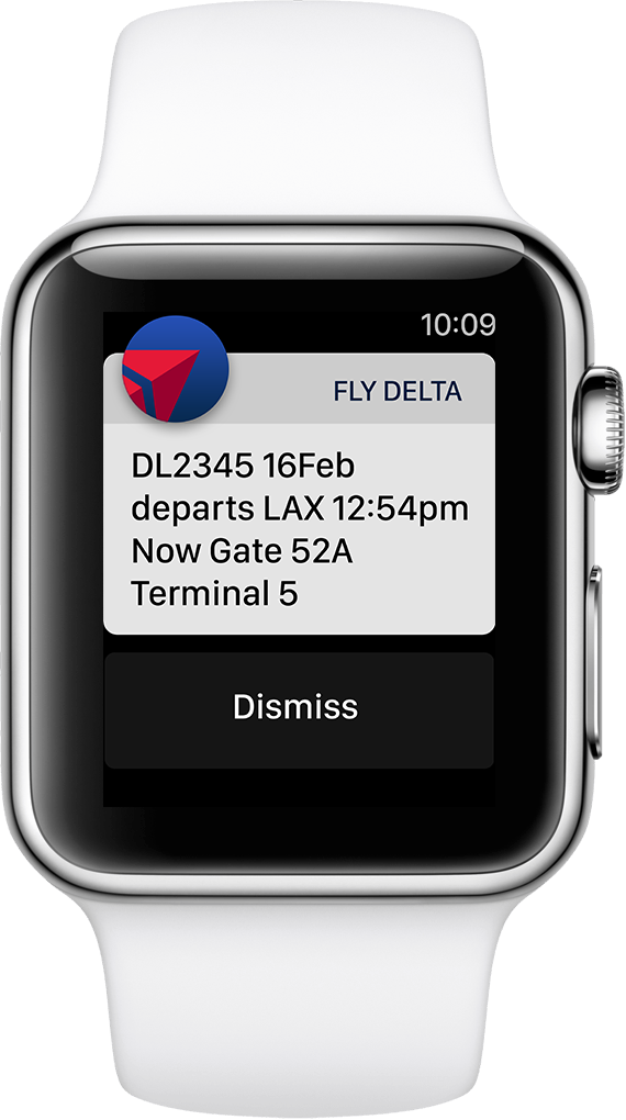 Smartwatch Flight Notification Display PNG