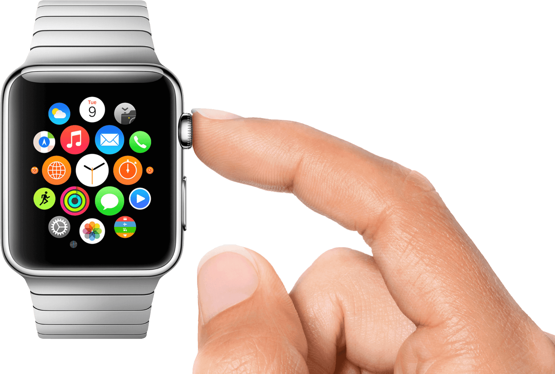 Smartwatch Interaction Finger Touch PNG