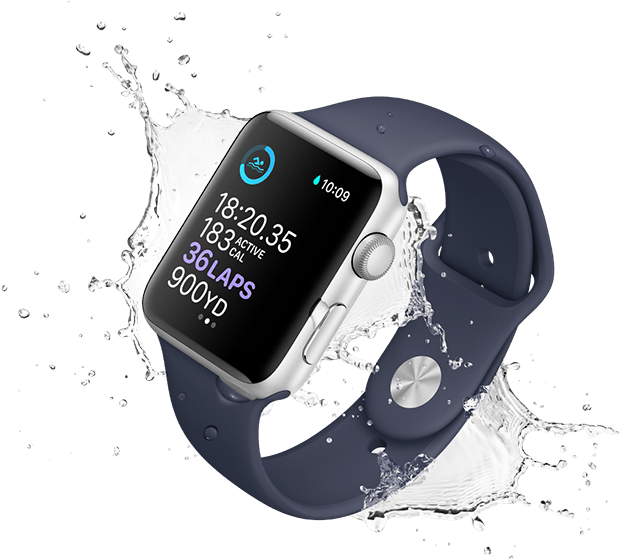 Smartwatch Water Resistance Demonstration PNG