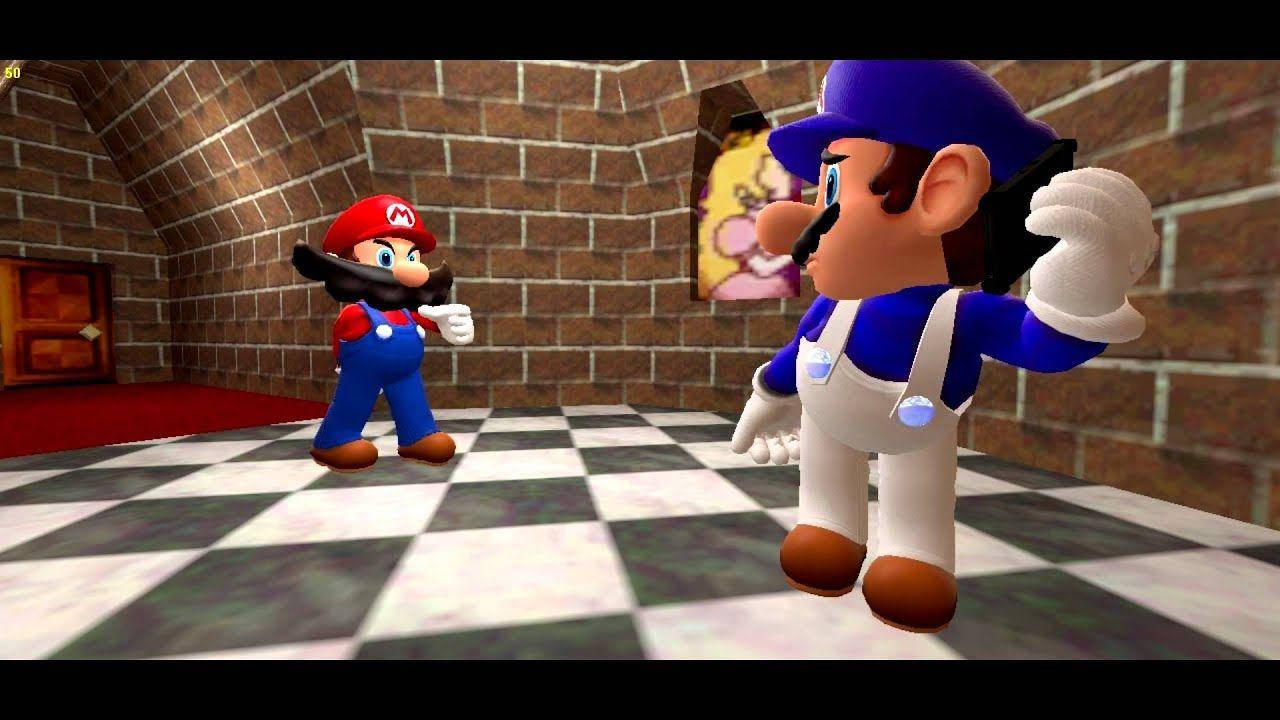 Smg4 Mario Med Alt For Overskæg Mario Wallpaper