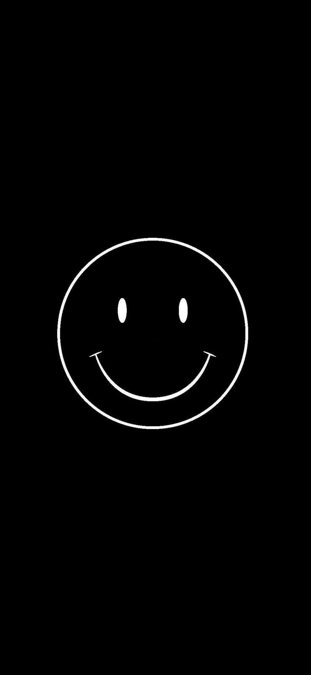 A White Smiley Face On A Black Background