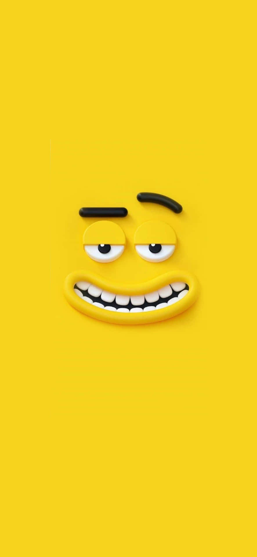 A Yellow Face With A Smiley Face On It