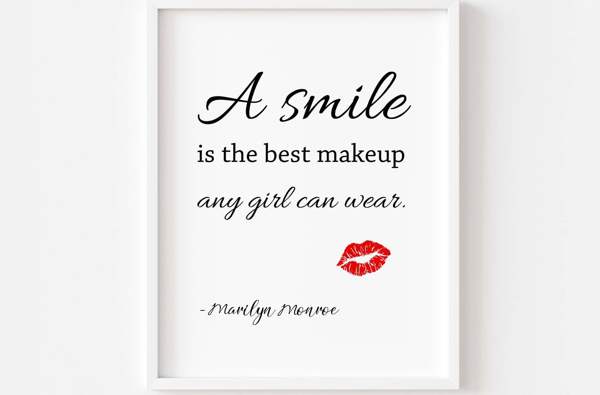 Smile Best Makeup Quote Frame Wallpaper