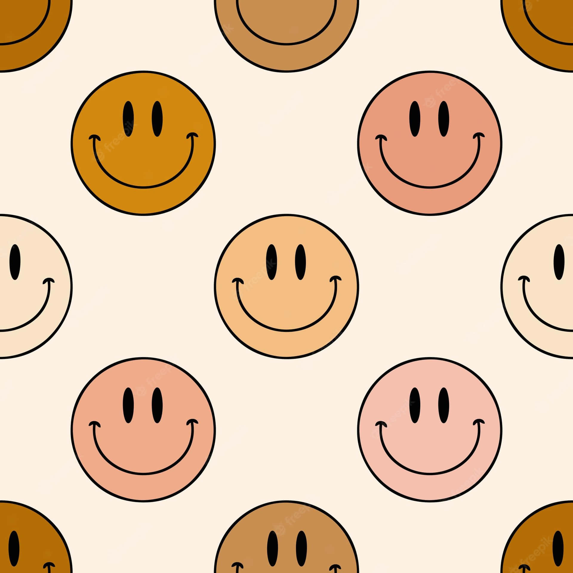 Smile Emoji Cartoon Brown Aesthetic Wallpaper