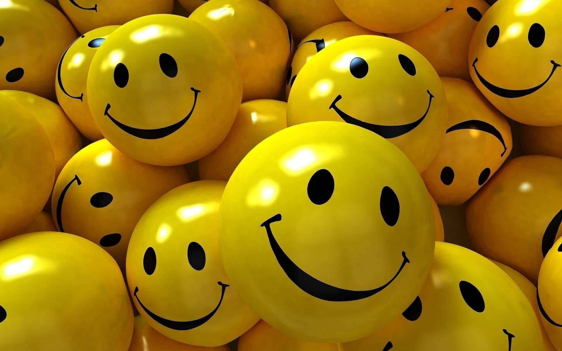 Smile Emoji Shining Yellow Ball Meme Wallpaper