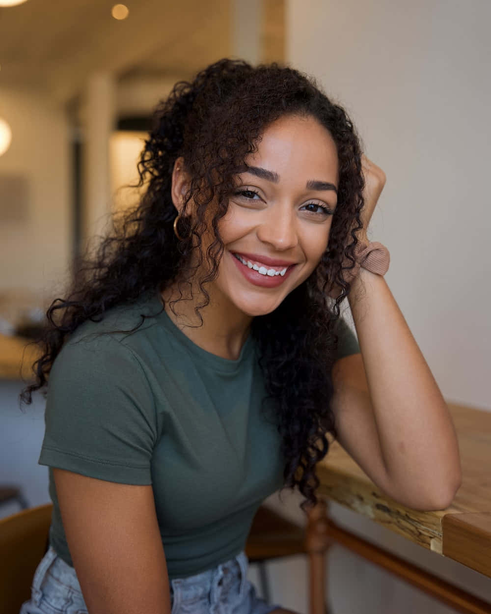 Curly Young Woman Smile Picture