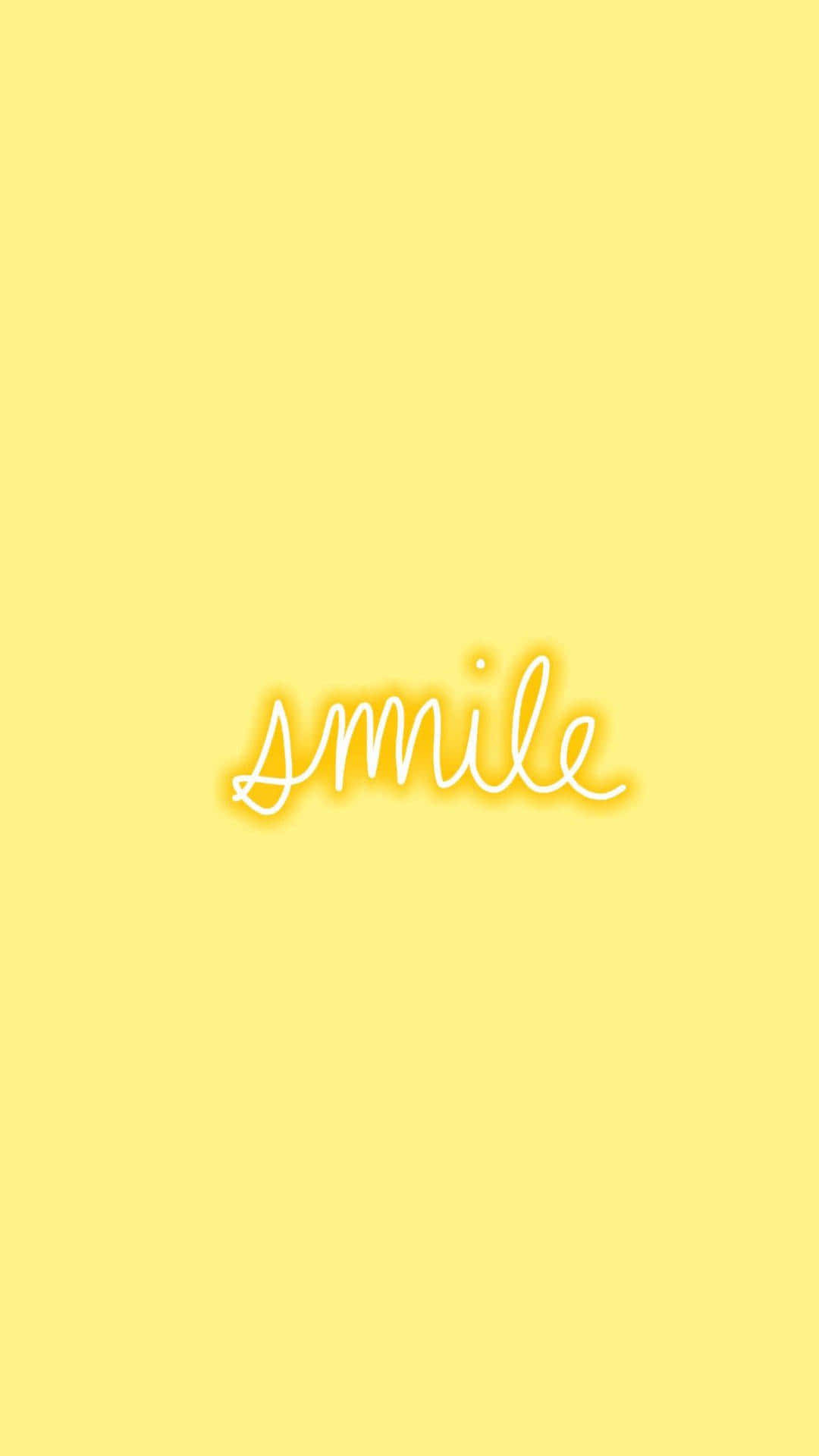 Smile Text Yellow Background Wallpaper