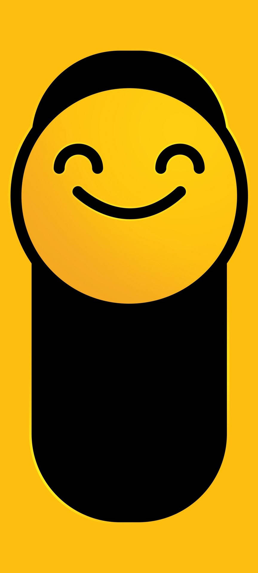 Smiley Face Black And Yellow Wallpaper