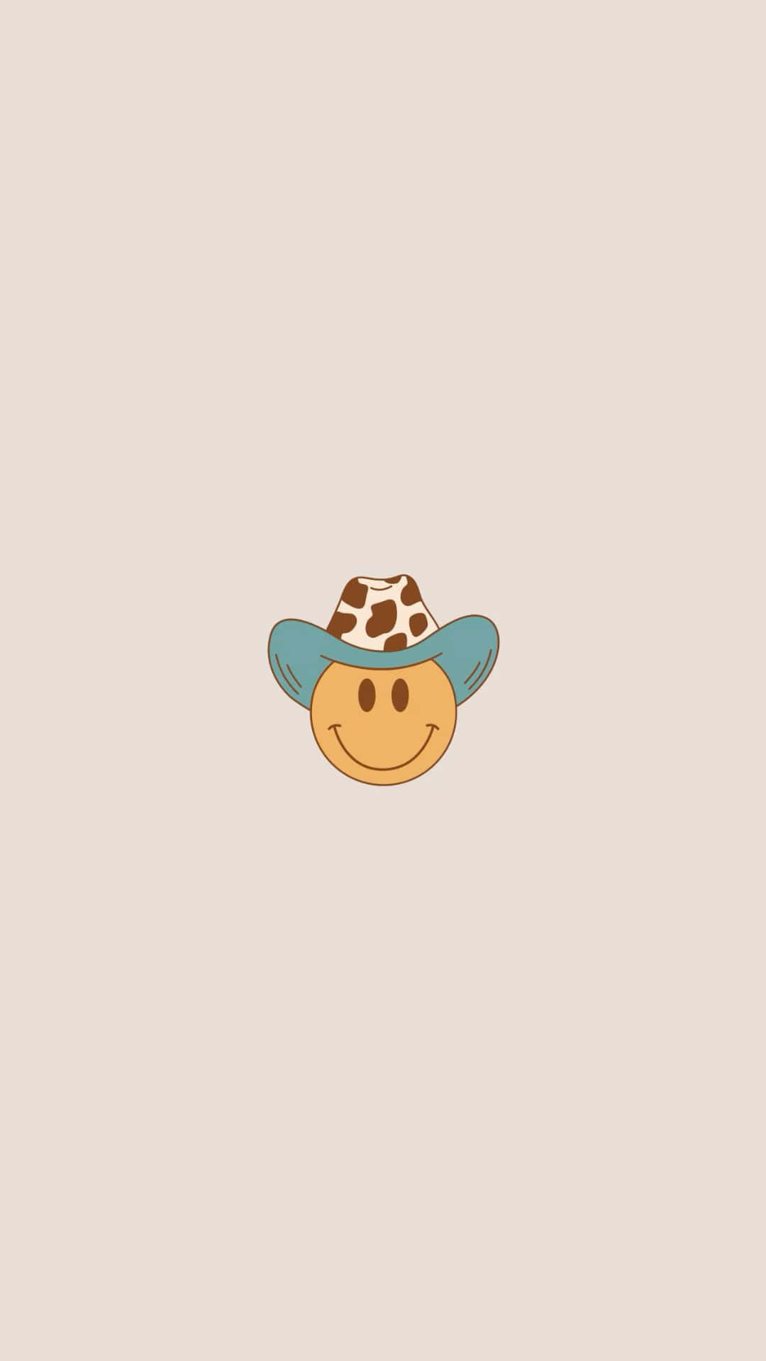 Smiley Face Cowgirl Hat Emoji Wallpaper