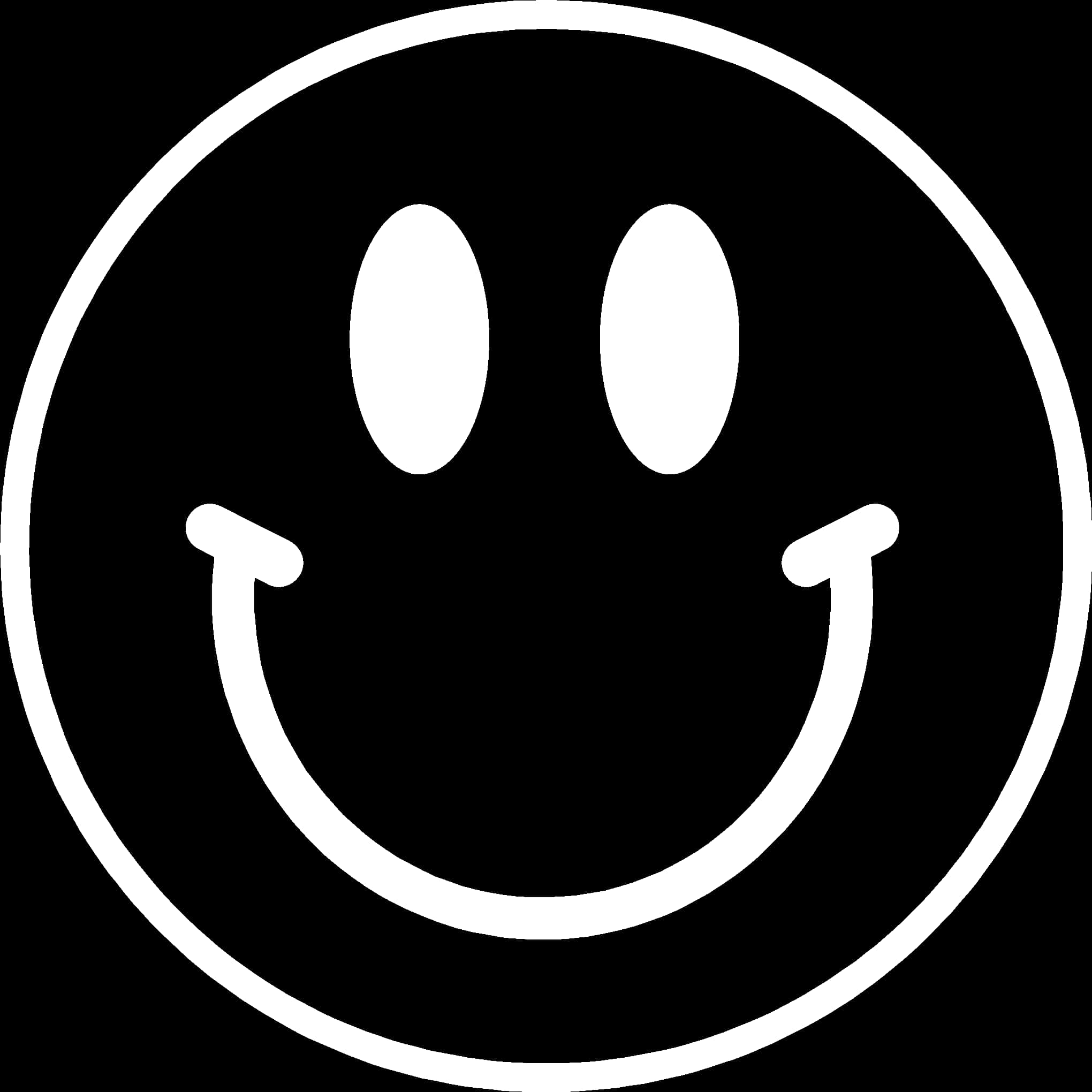 Smiley Face Icon Blackand White PNG