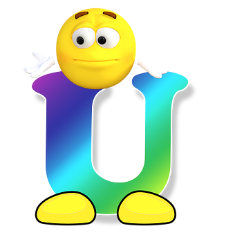 Smiley Face Letter U PNG