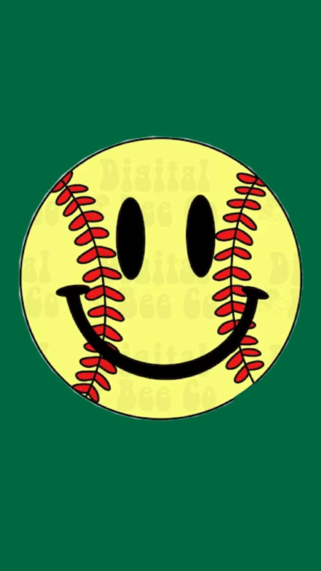 Smiley Face Softball Aesthetic.jpg Wallpaper