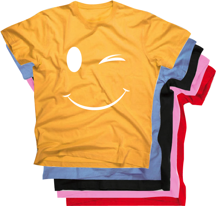Smiley Face T Shirt Stack PNG