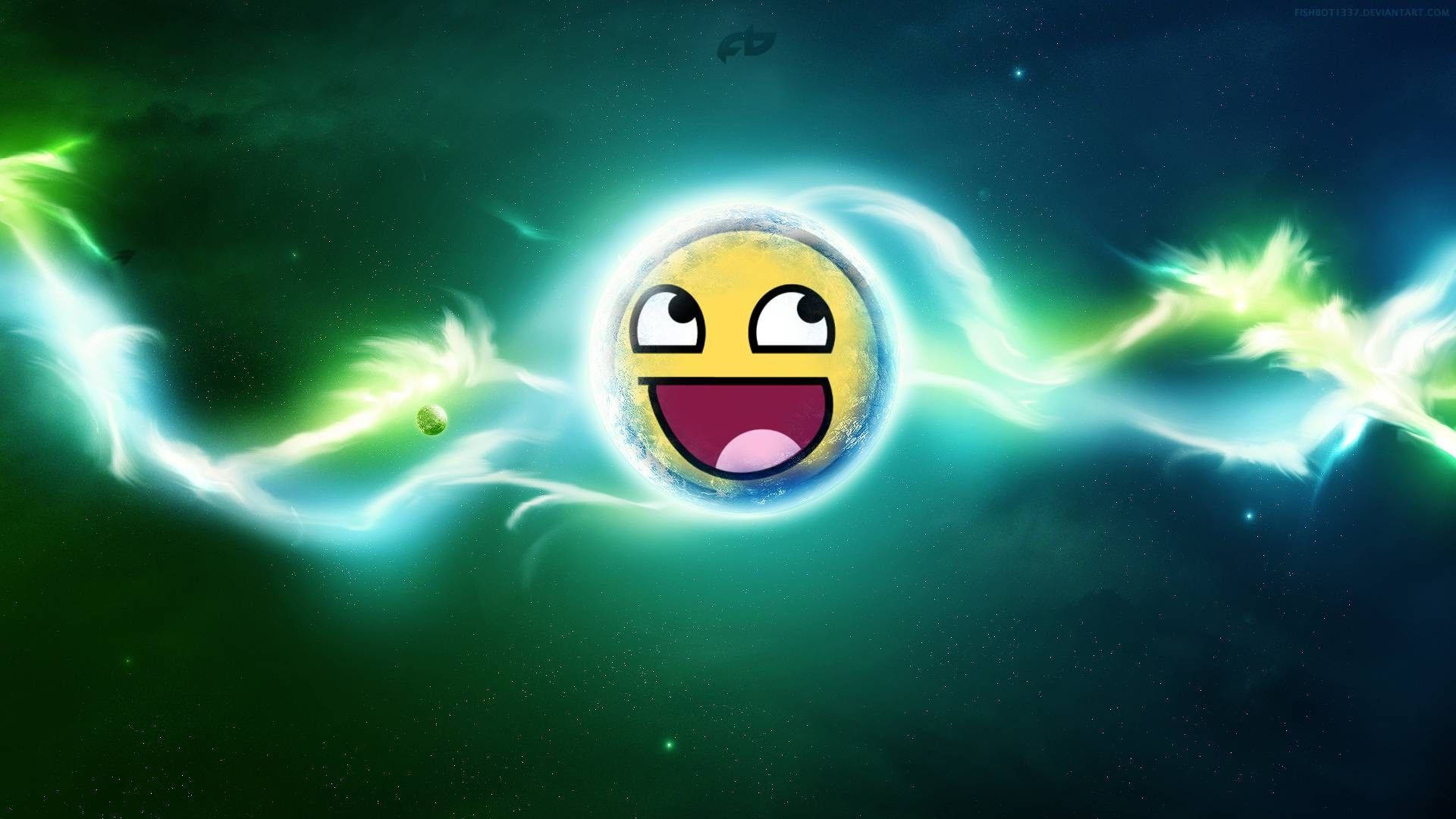 Smiley Face With Lightning Wallpaper