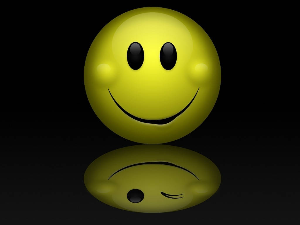 Smiley Face With Winking Reflection Wallpaper