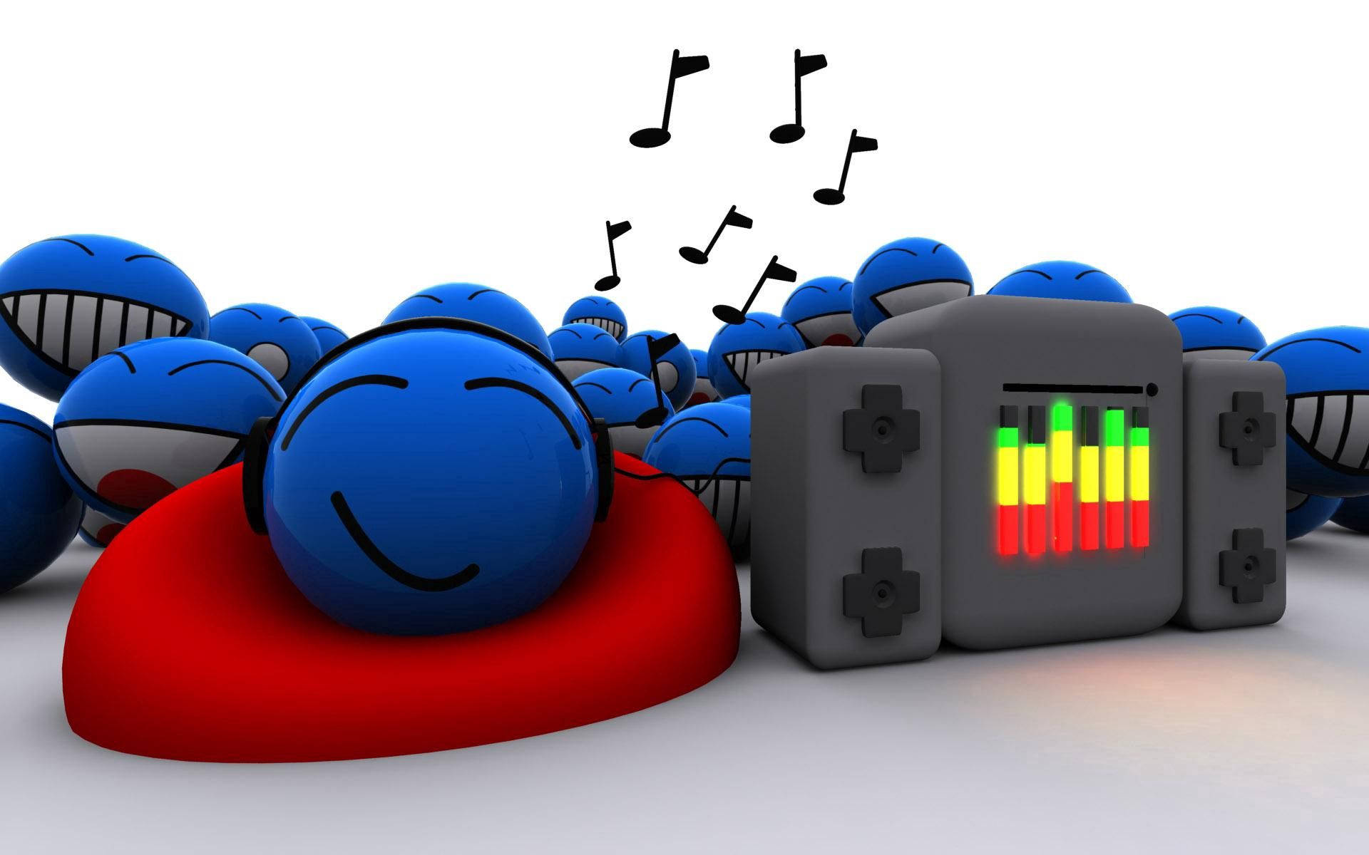 Smiley Faces Enjoying Music SVG