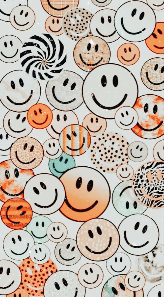 Smiley Faces Pattern Art Wallpaper