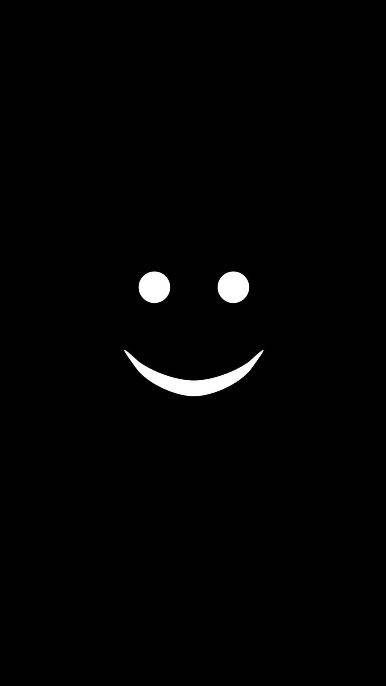 Smiley On Black Iphone 6 Plus Wallpaper