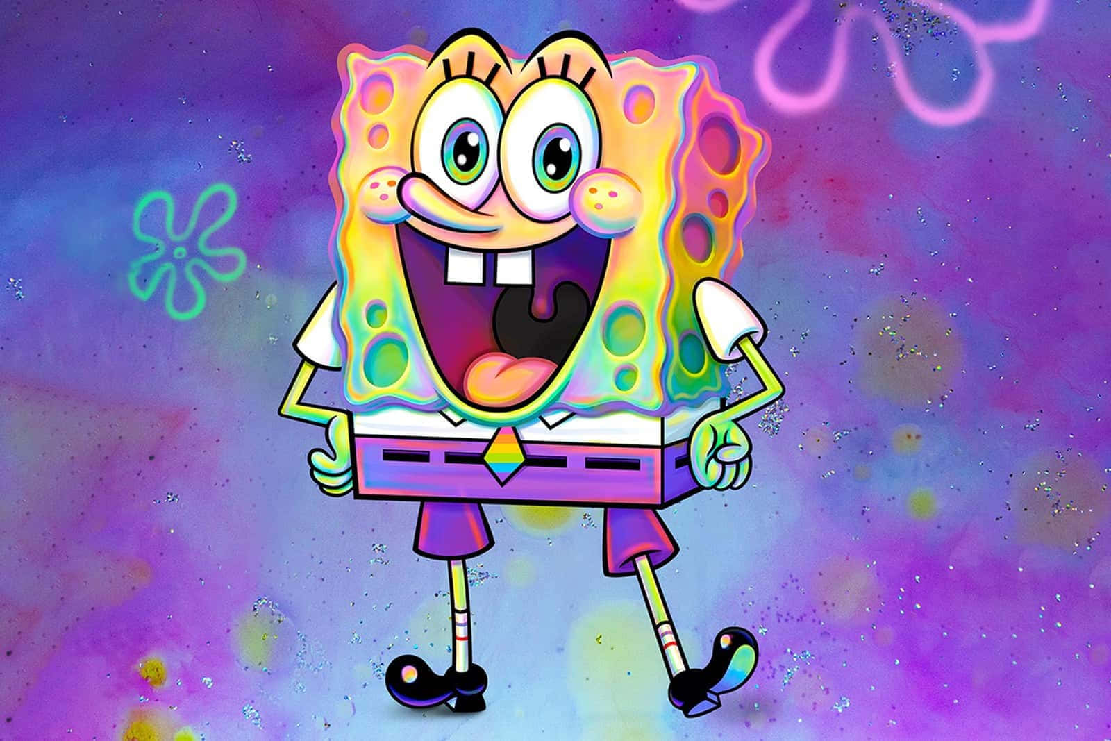 Smilende æstetisk Spongebob SquarePants Wallpaper