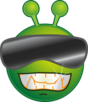 Smiling Alien Emoji Graphic PNG