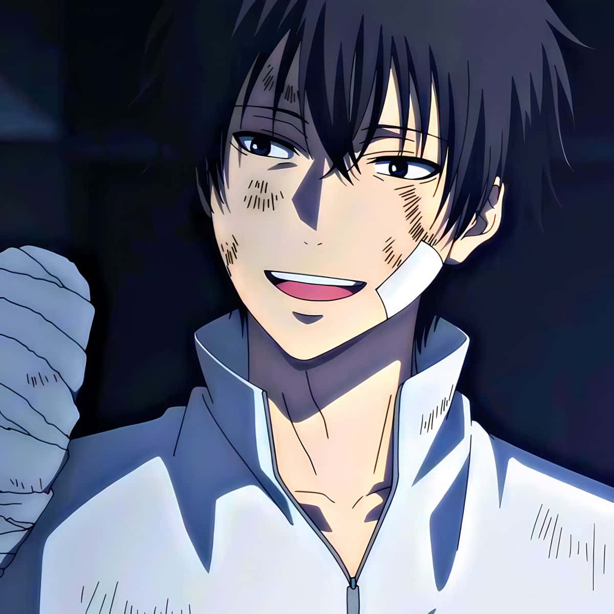 Smiling Anime Boy With Bandage Pfp Wallpaper