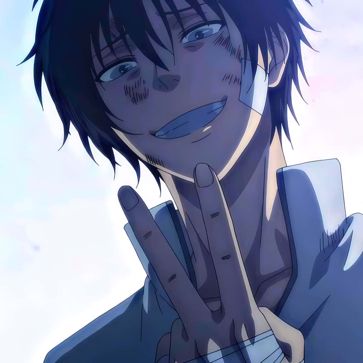Smiling Anime Character Sunlit Backdrop Wallpaper
