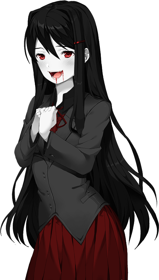 Smiling Anime Vampire Girl PNG