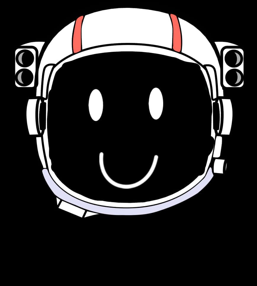 Smiling Astronaut Helmet Vector PNG
