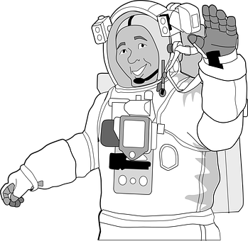 Smiling Astronaut Waving Hand PNG