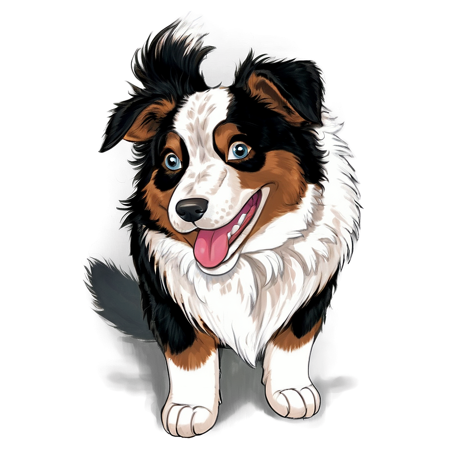 Smiling Australian Shepherd Png 06202024 PNG