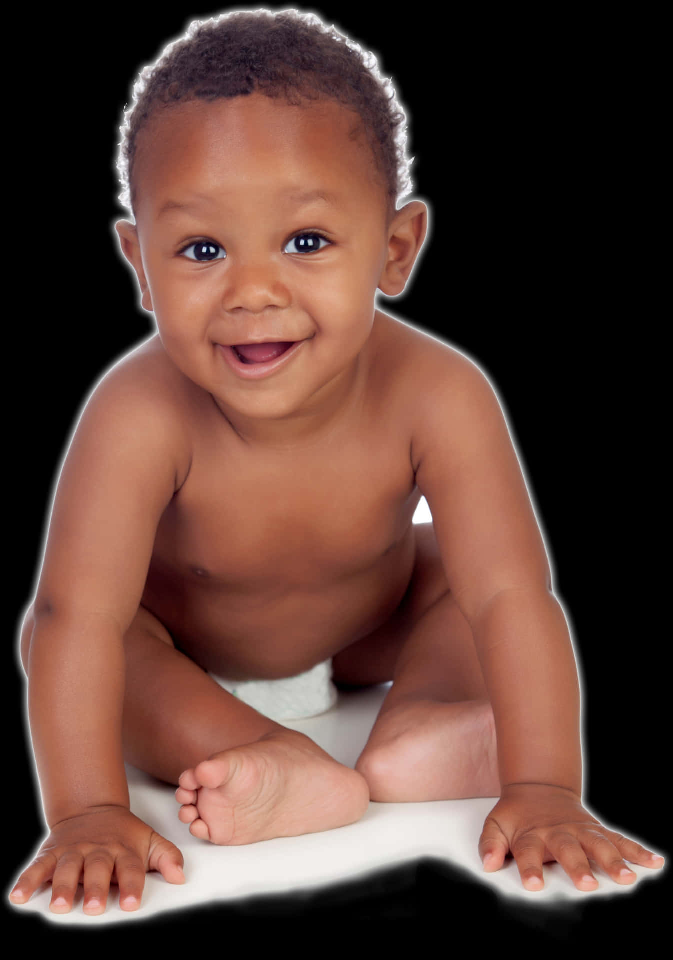 Smiling Babyin Diaper PNG