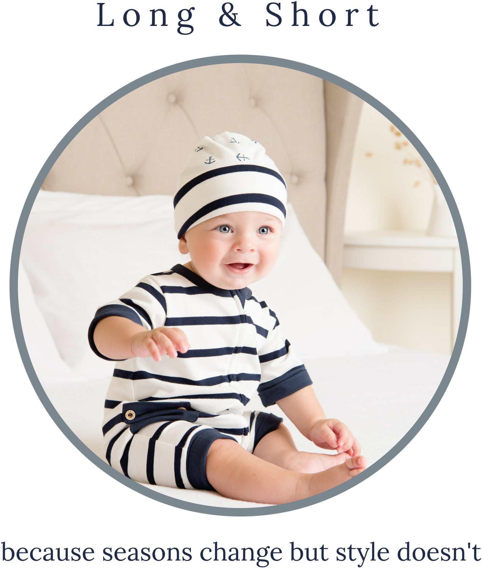 Smiling Babyin Nautical Outfit PNG