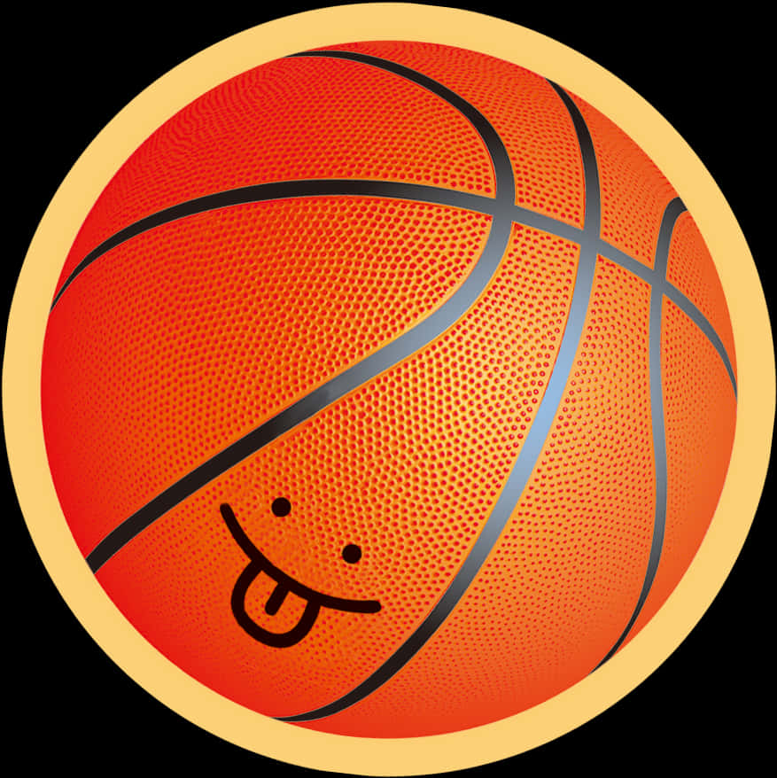 Smiling Basketball Cartoon PNG
